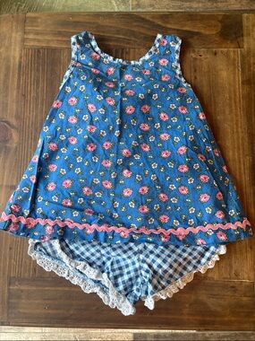 Matilda Jane Blue Floral Dress with Pink Accents